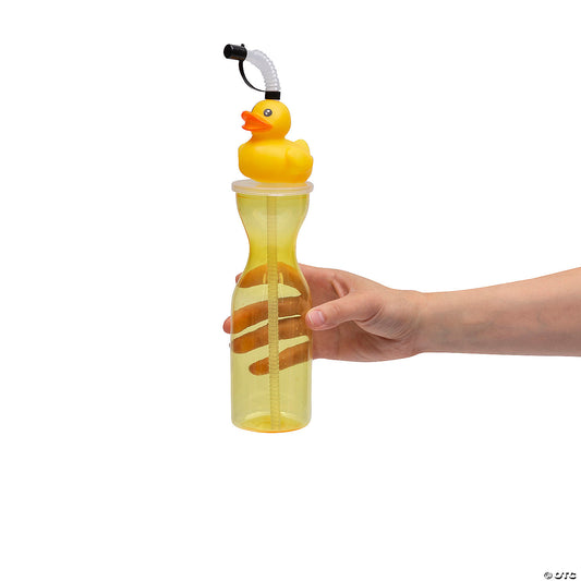 Yellow Rubber Duck Plastic Reusable Cup with Lid & Straw (16 oz.)