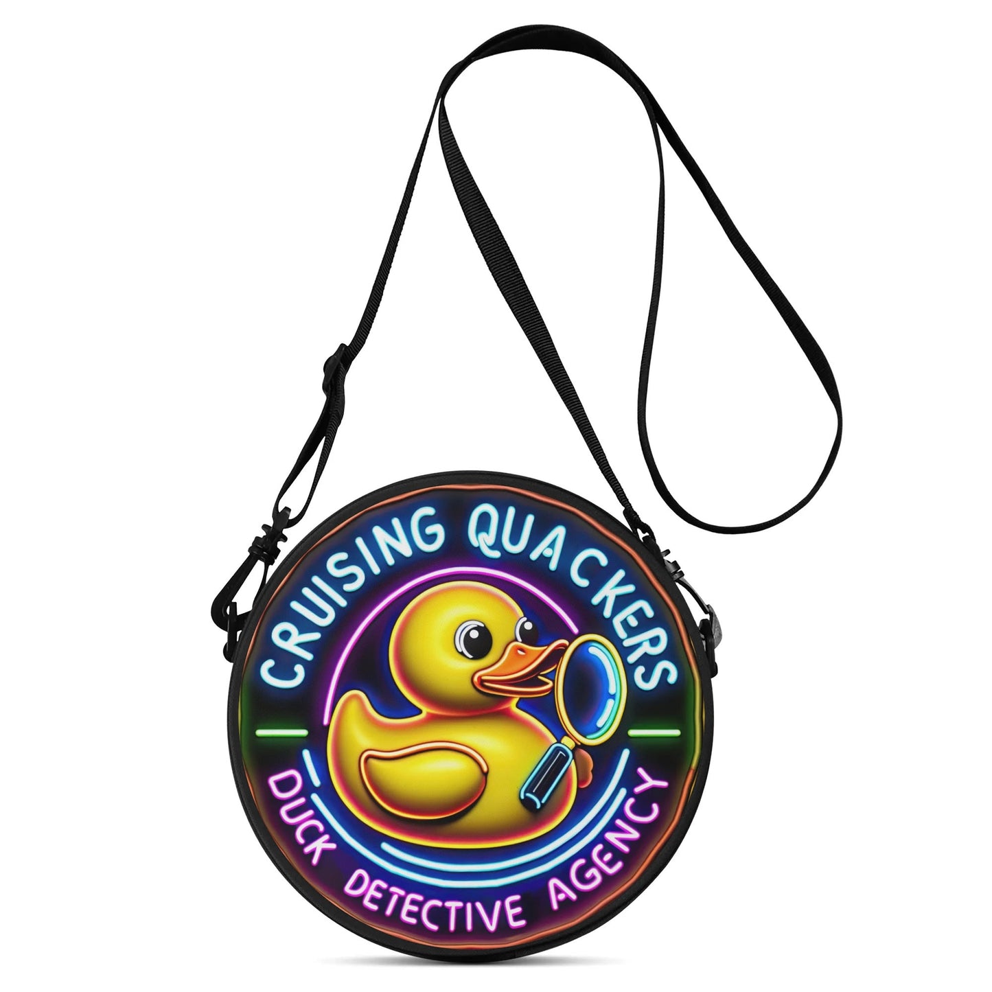 Cruising Quackers Duck Detective Agency Round Satchel Bag