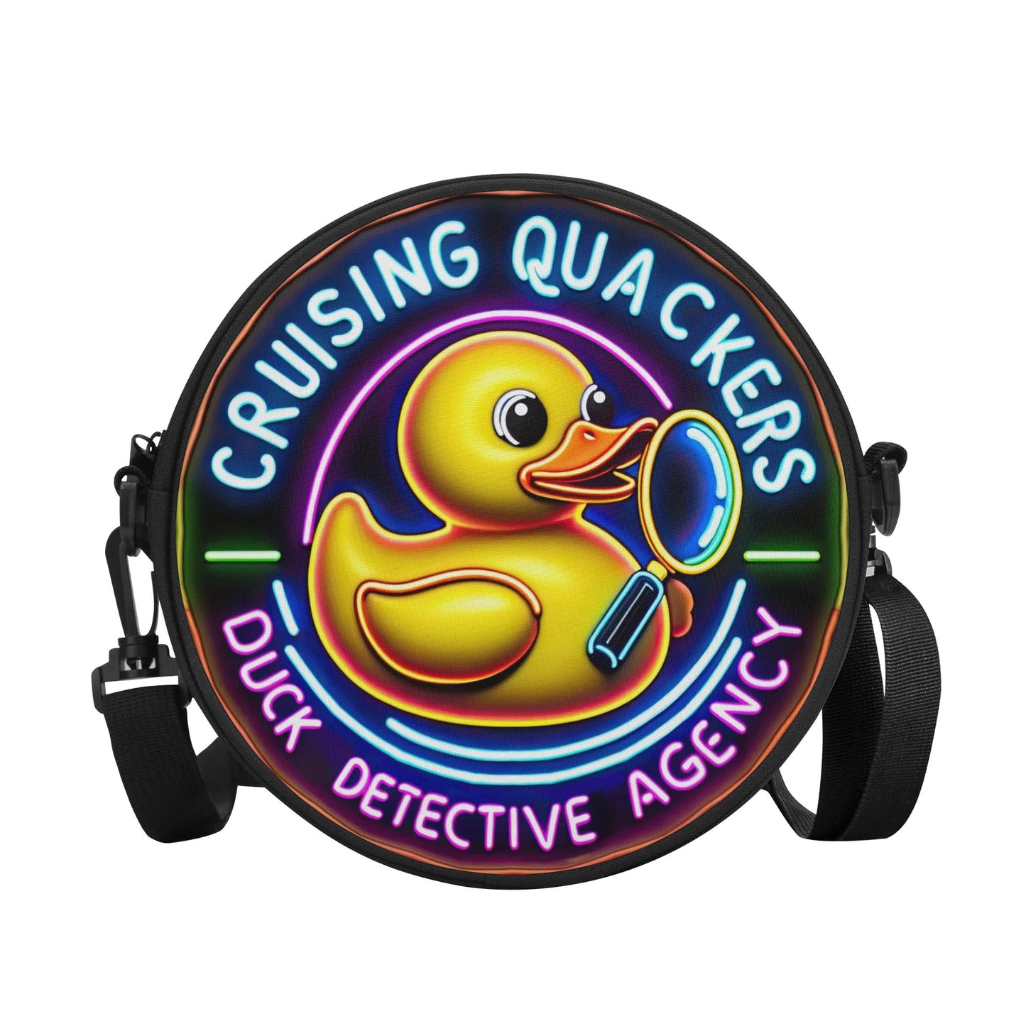 Cruising Quackers Duck Detective Agency Round Satchel Bag