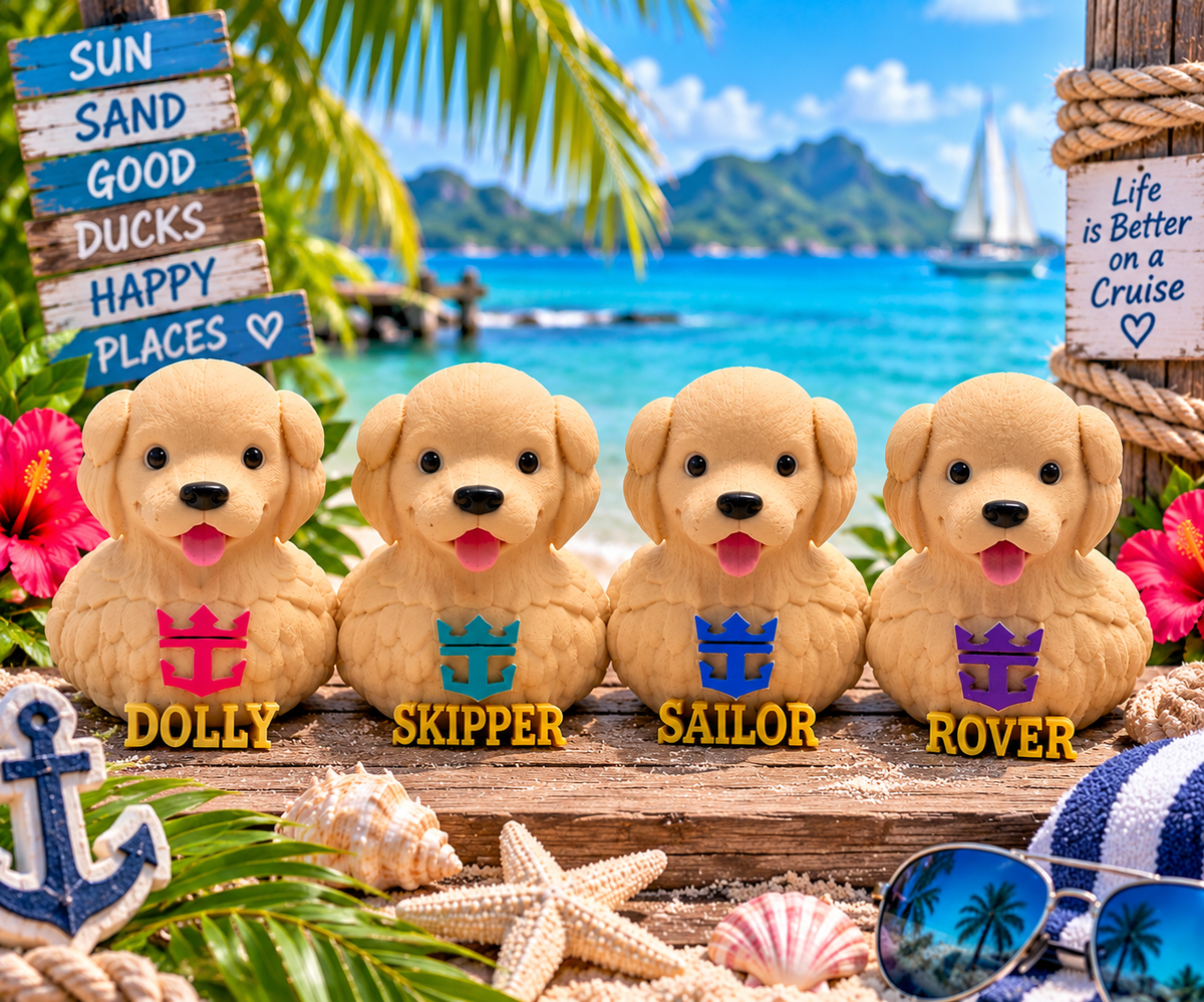 3D printed cruise ship dog duck collection