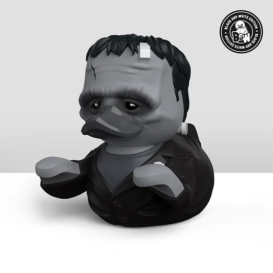 Black and White Frankenstein TUBBZ collectible duck, collector's edition, product image 1