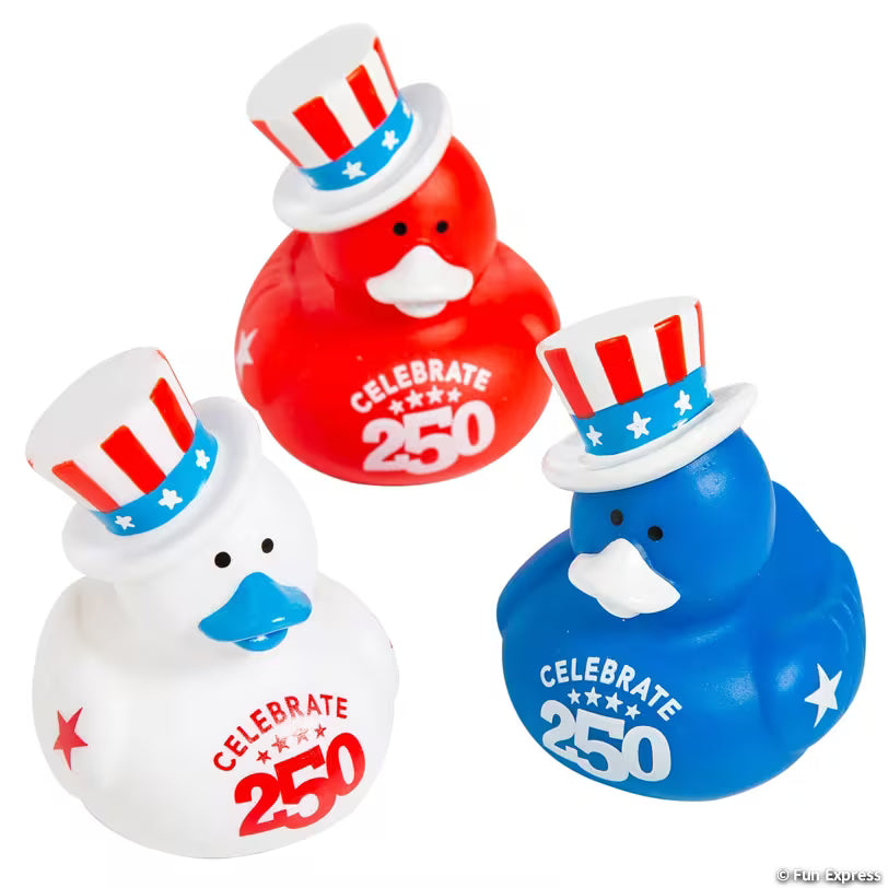 2 1/2" Patriotic America 250th Anniversary Rubber Ducks