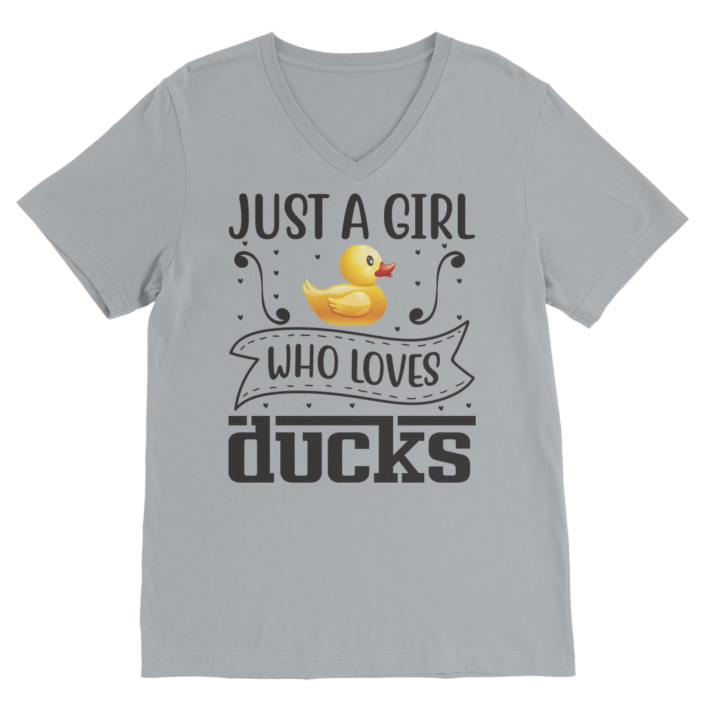 Just a Girl Who Loves Ducks Classic V-Neck T-Shirt