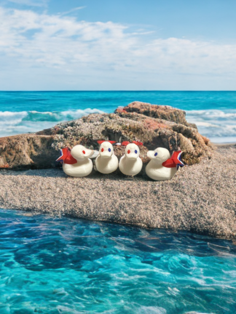 Set of 12 small Carnival-inspired cruise ducks