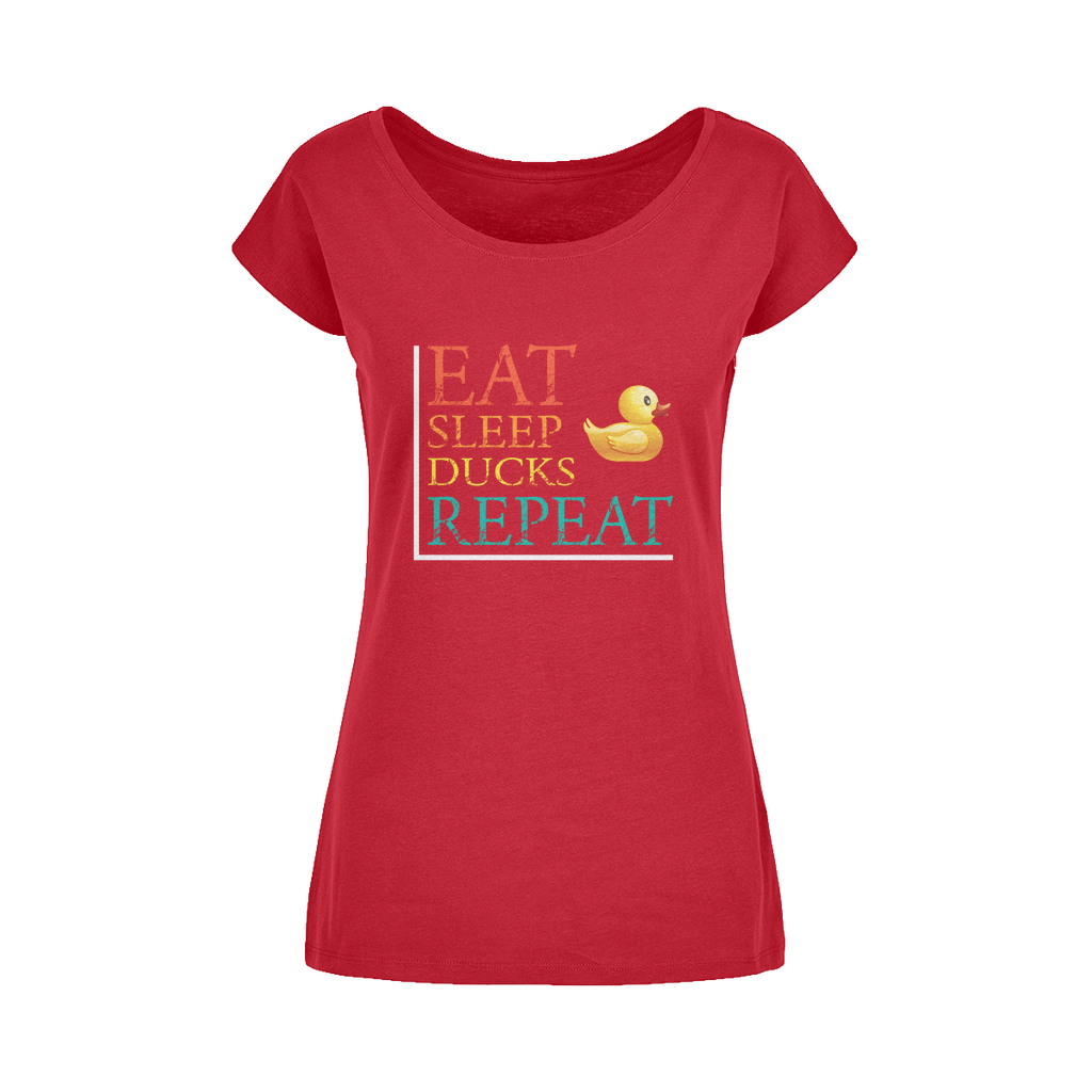 Eat Sleep Ducks Repeat Wide Neck Womens T-Shirt XS-5XL