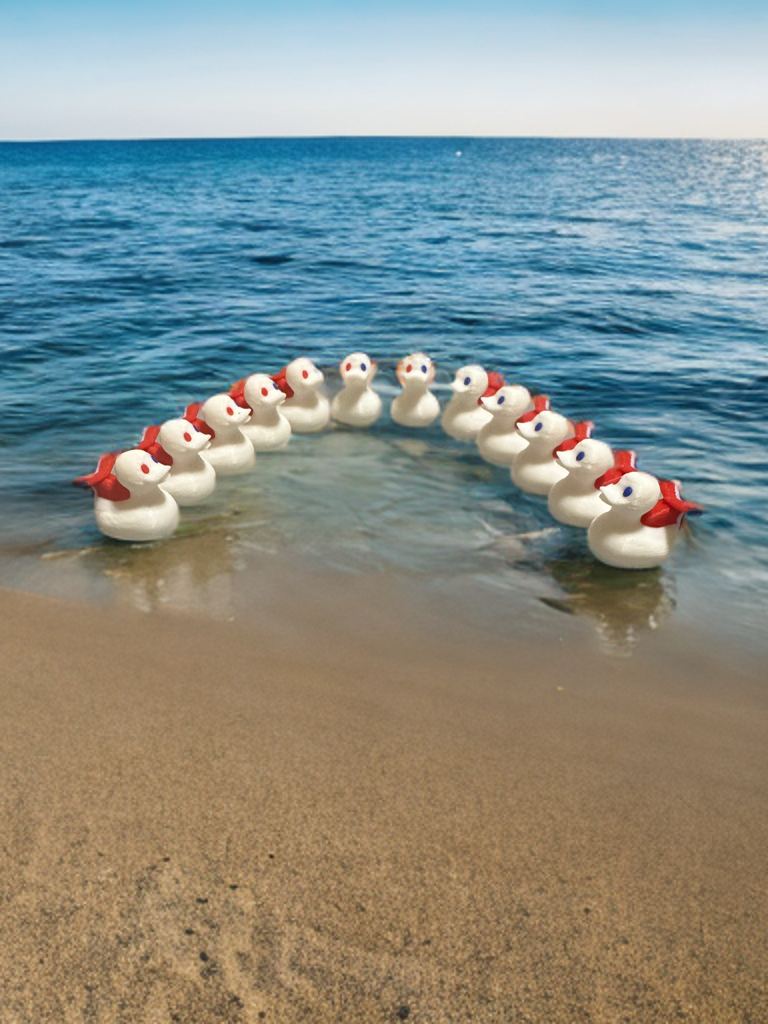 Set of 12 small Carnival-inspired cruise ducks