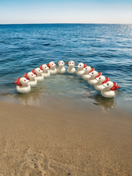 Set of 12 small Carnival-inspired cruise ducks