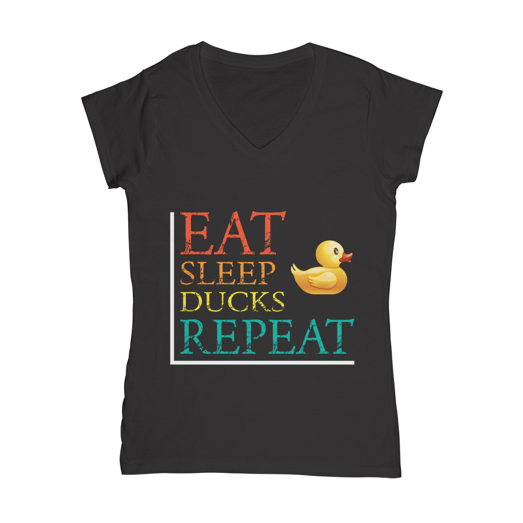Eat Sleep Ducks Repeat Classic Women's V-Neck T-Shirt