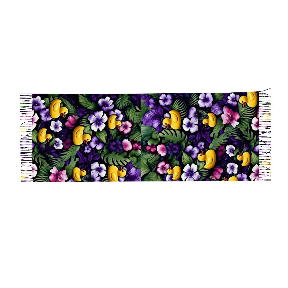 Royal Purple Warm Fringed Scarf for Women