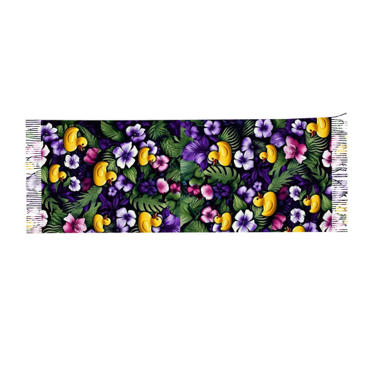 Royal Purple Warm Fringed Scarf for Women