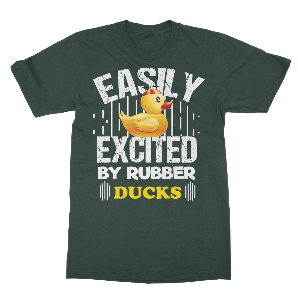 Easily Excited by Rubber Ducks Classic Adult T-Shirt