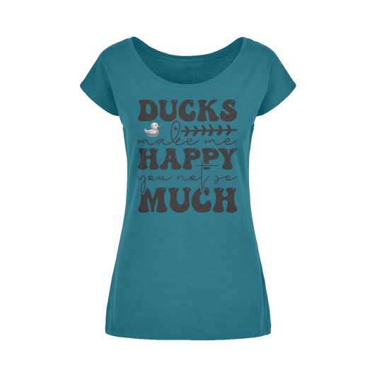 Ducks Make Me Happy. You, Not So Much Wide Neck Womens T-Shirt XS-5XL