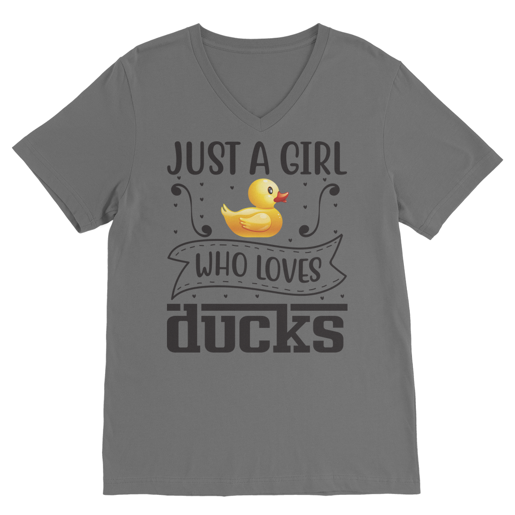 Just a Girl Who Loves Ducks Classic V-Neck T-Shirt