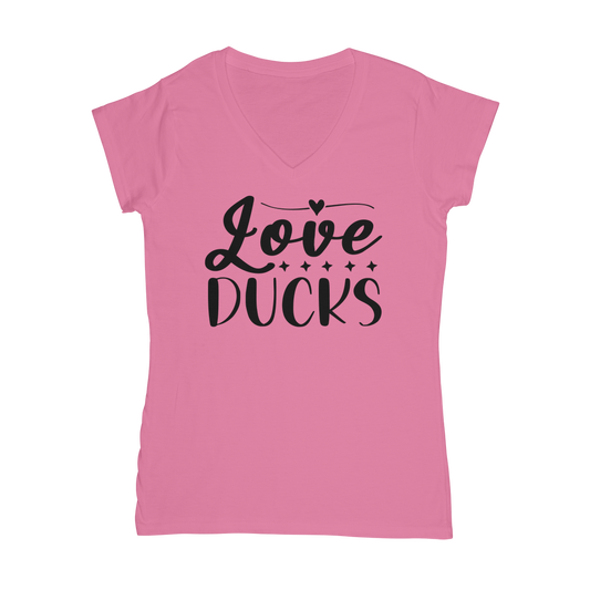 Love Ducks Classic Women's V-Neck T-Shirt