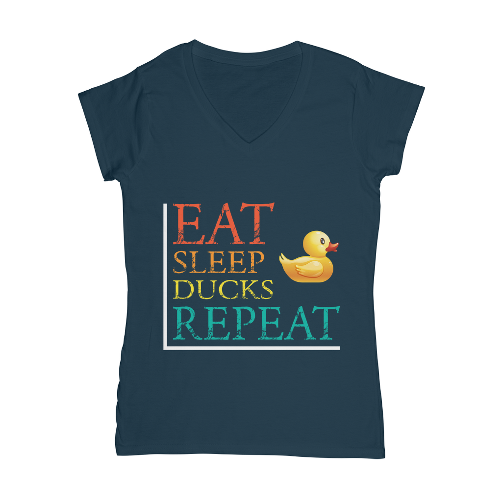 Eat Sleep Ducks Repeat Classic Women's V-Neck T-Shirt