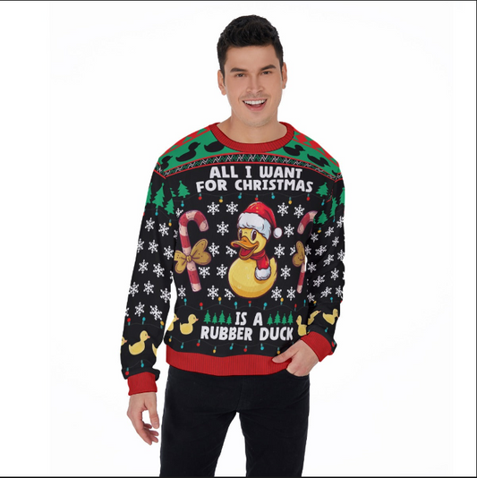 All I want for Christmas is a Rubber Duck Ugly Christmas Sweater - Men's