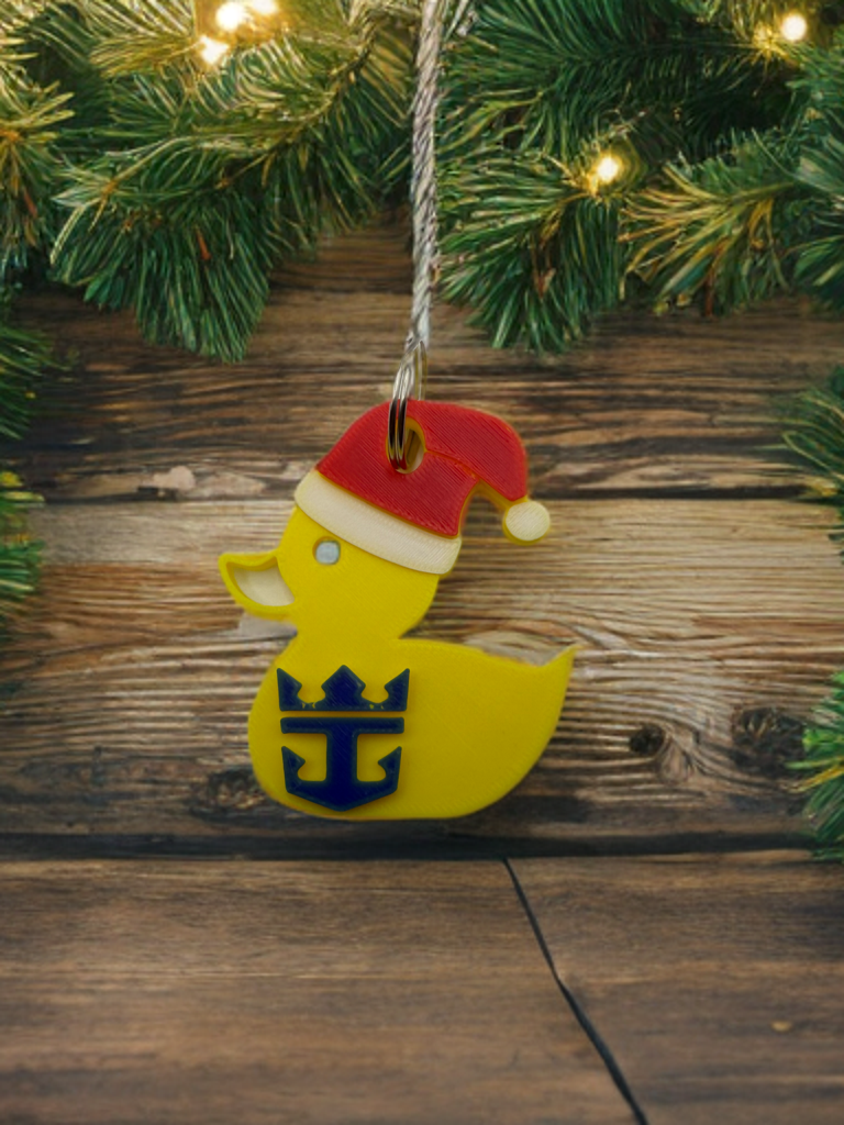 Set of 12 Royal Santa duck keychains