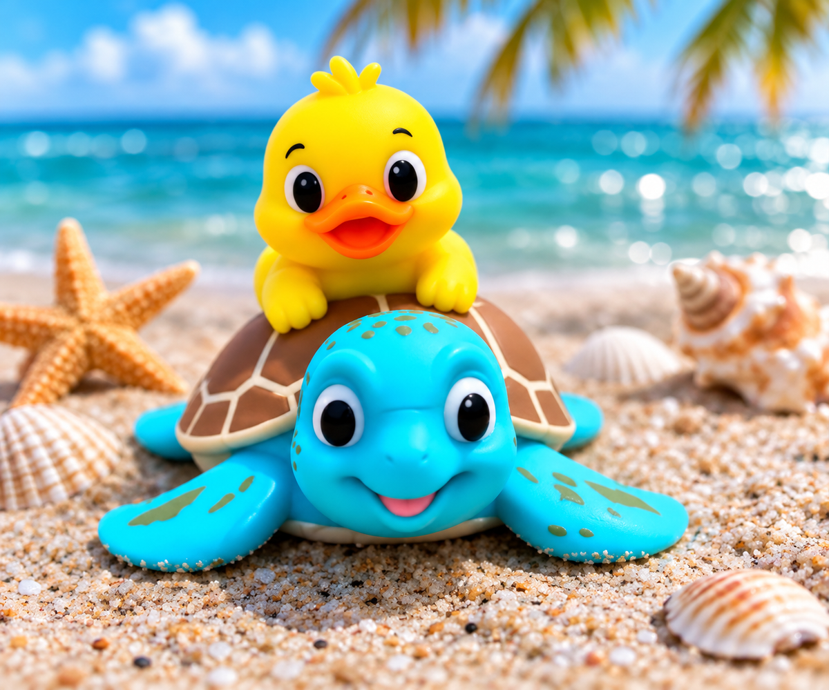 3D printed sea turtle BFF duck collectible
