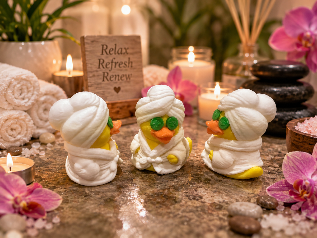 Set of 10 3D printed spa ducks