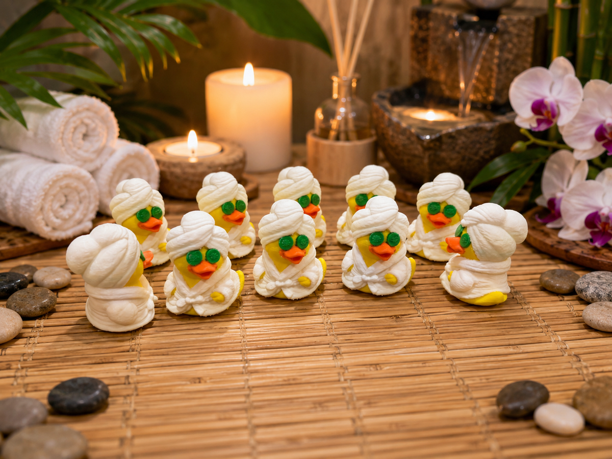 Set of 10 3D printed spa ducks