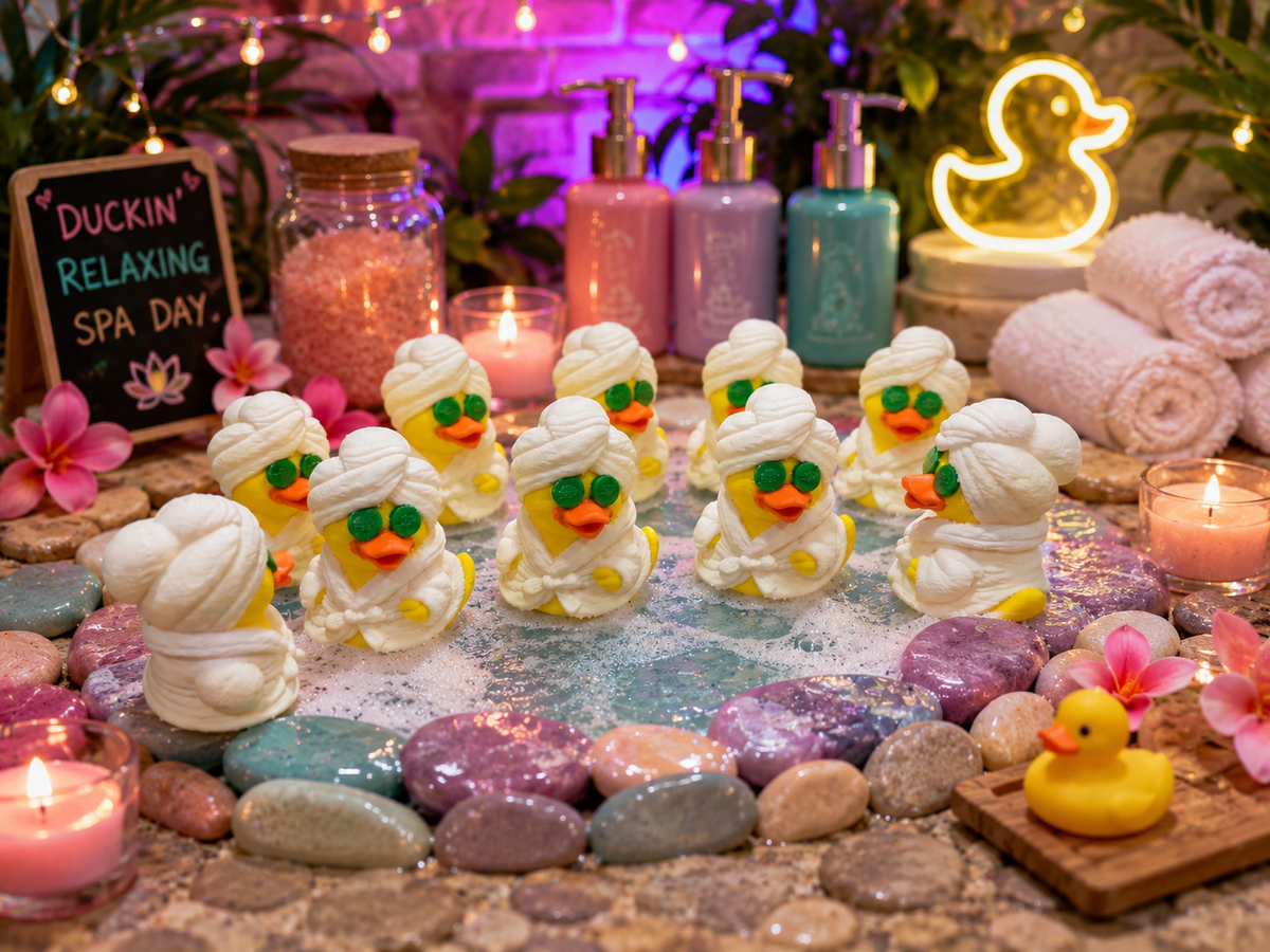 Set of 10 3D printed spa ducks