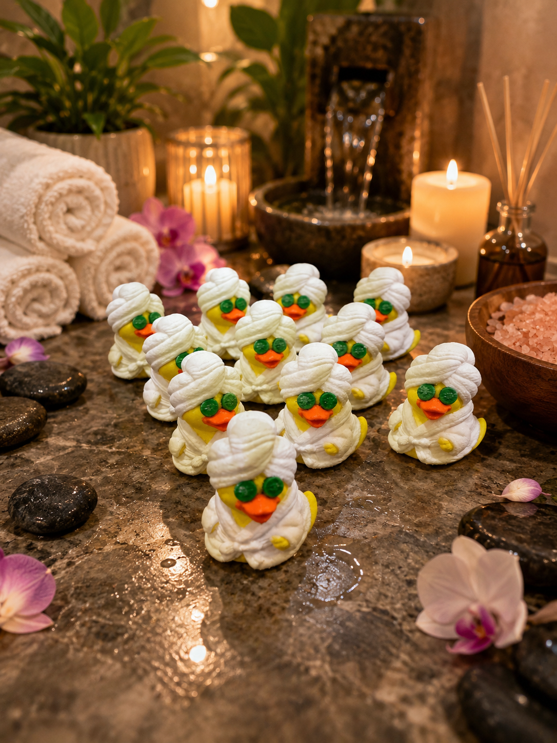 Set of 10 3D printed spa ducks