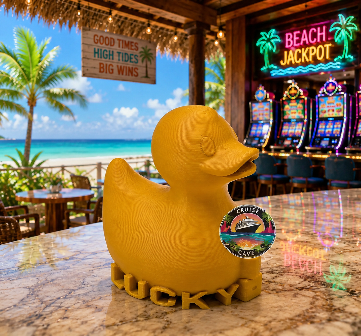 3D printed Lucky Ducky casino duck collectible