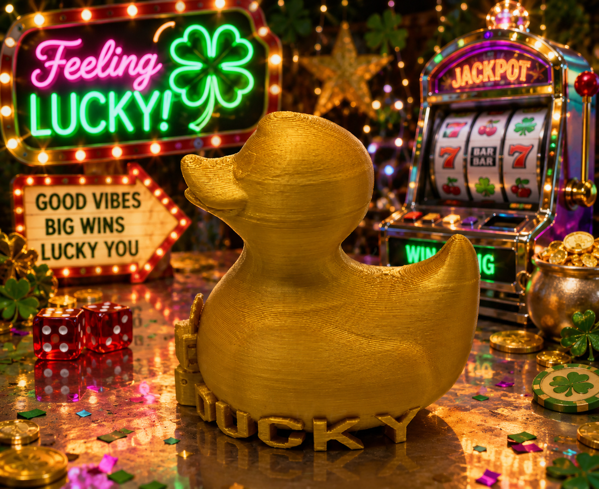 3D printed Lucky Ducky casino duck collectible