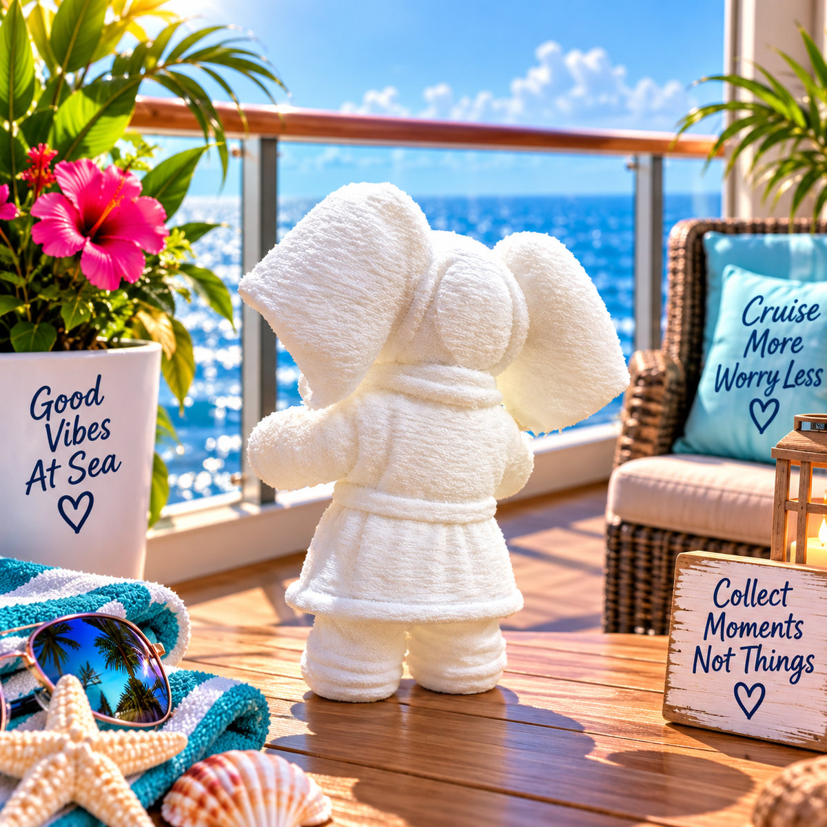 3D printed cruise towel elephant collectible