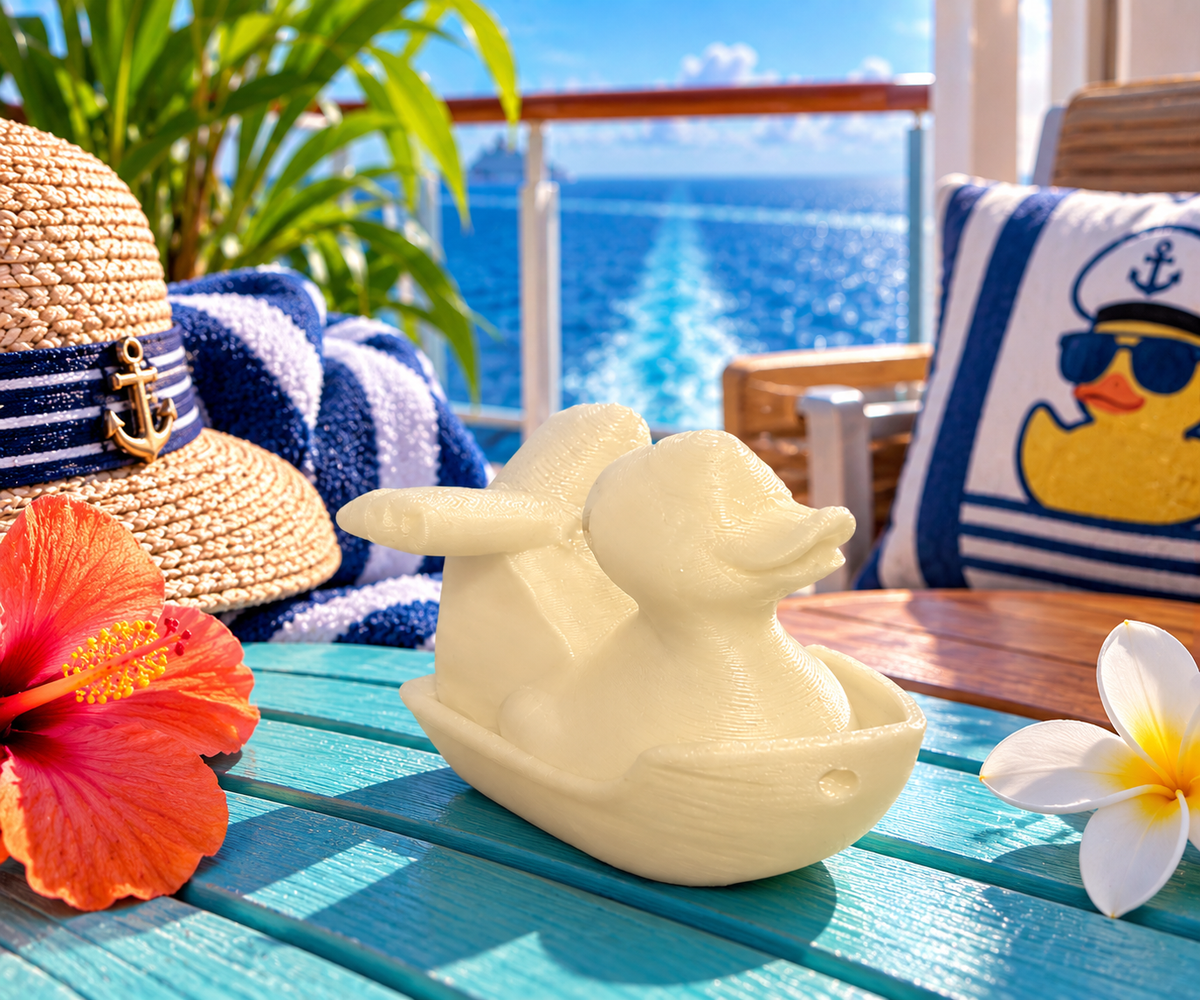 Set of 10 glow-in-the-dark 3D printed cruise ship ducks