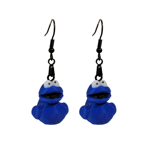 Cookie Monster Duck Dangle Earrings