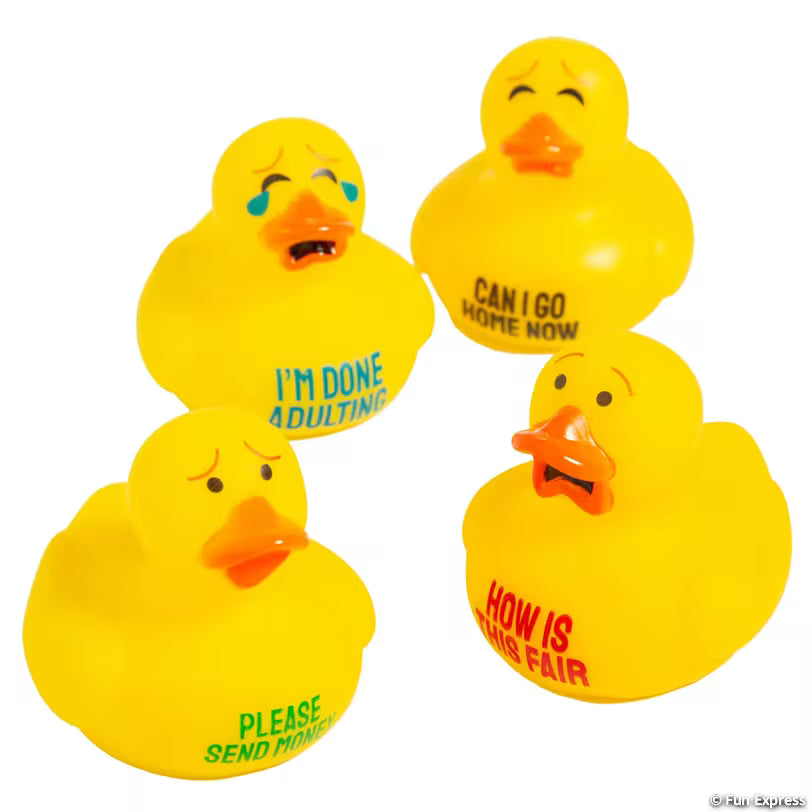 Dumpster Fire Expression Rubber Ducks, 2" - Pack of 8