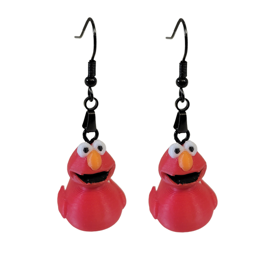 Elmo-inspired Duck Dangle Earrings