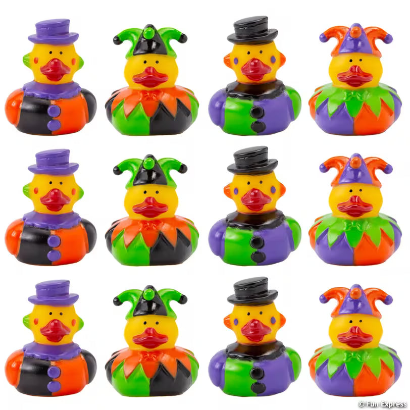 Halloween Clown & Jester Rubber Ducks – Dozen