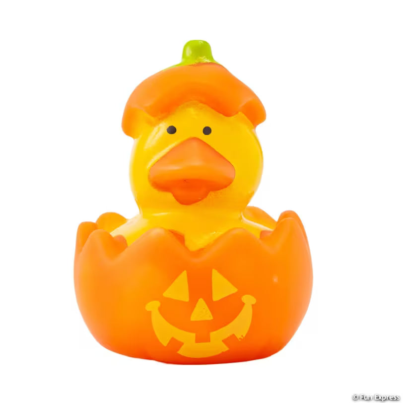 Jack-O'-Lantern Orange & Yellow Halloween Rubber Ducks – 10 Pack