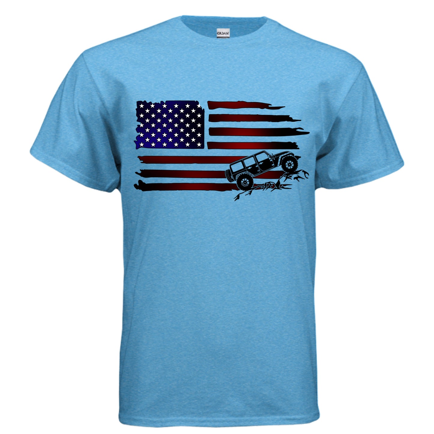 Jeep Flag Shirt-duckduckjeep-offroad-wrangler-gladiator-3d-jeep duck-custom duck-Jeep-The Quacktory-Fun Jeep Ducks-Ducks4Jeep