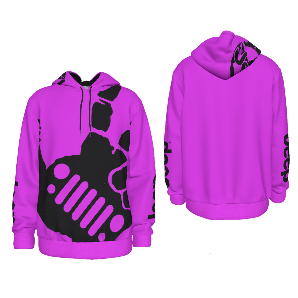 Jeep Wave Hoodie Pink-duckduckjeep-offroad-wrangler-gladiator-3d-jeep duck-custom duck-Jeep-The Quacktory-Fun Jeep Ducks-Ducks4Jeep