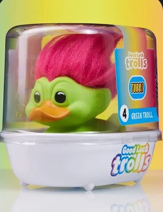 Green Troll TUBBZ collectible duck, collector's edition, product image 1