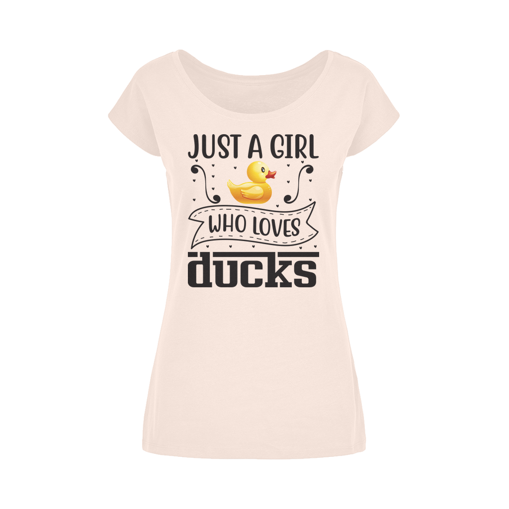 Just a Girl Who Loves Ducks Wide Neck Womens T-Shirt XS-5XL