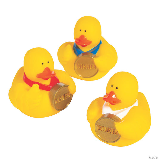 Award Winner Medal Rubber Ducks - by the dozen