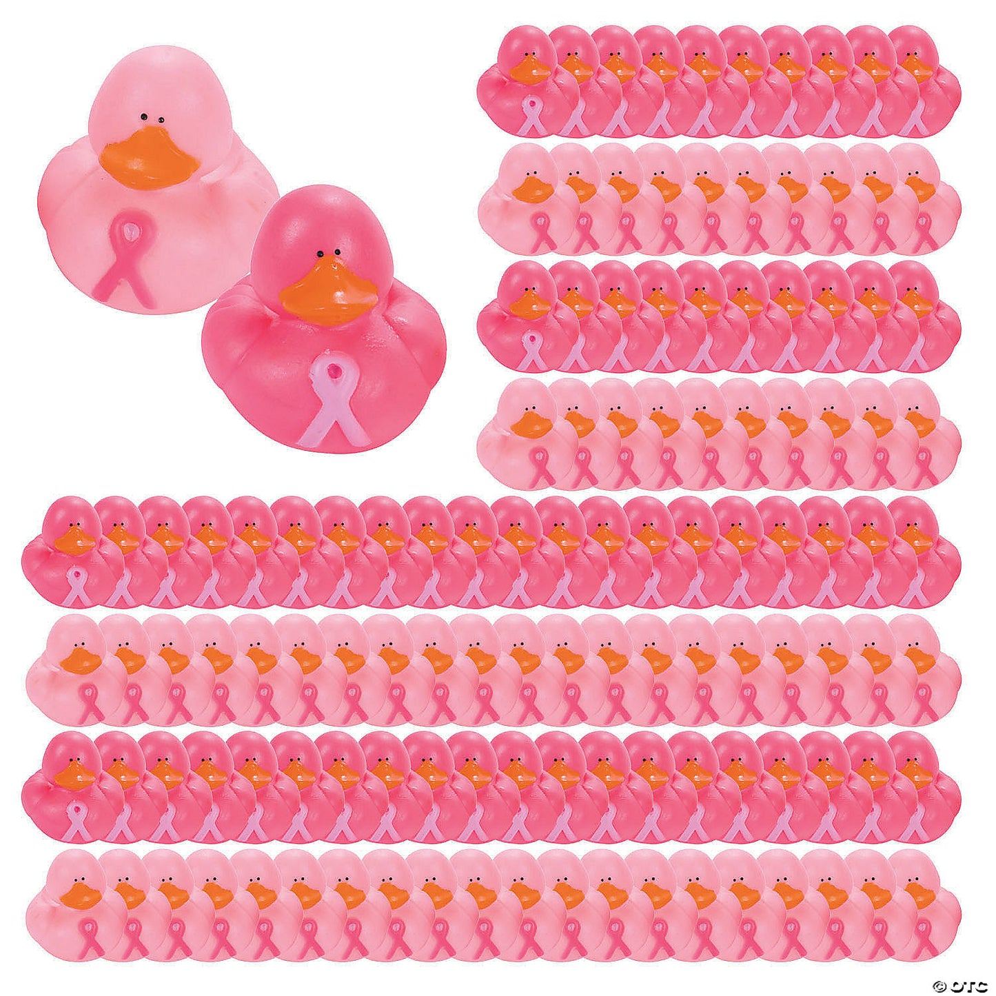 Breast Cancer Awareness Pink Ribbon Rubber Ducks - Set of  120