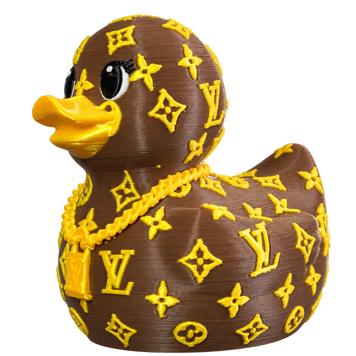 LV-Inspired Duck — three-quarter view