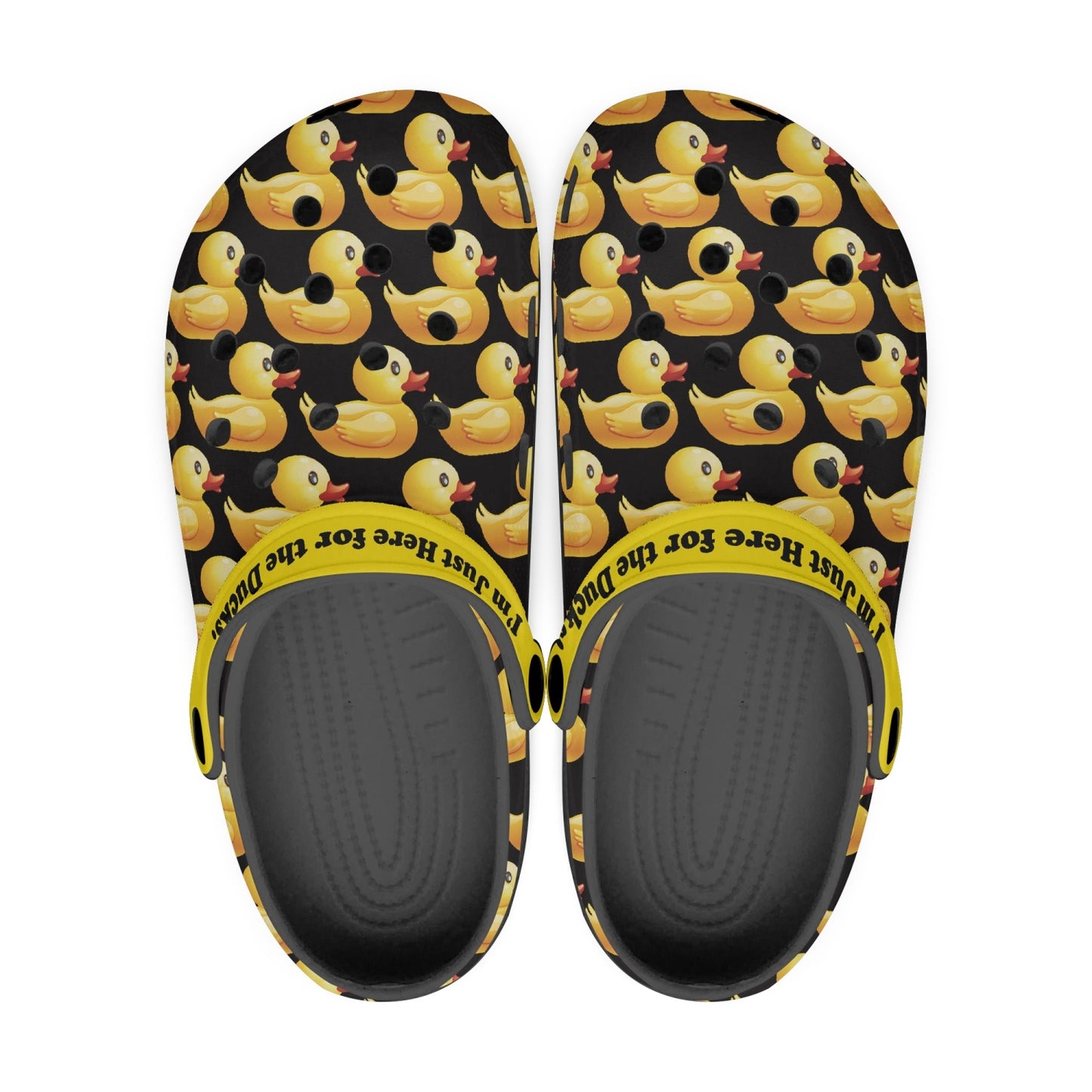 I'm Just Here for the Ducks Clogs - Black