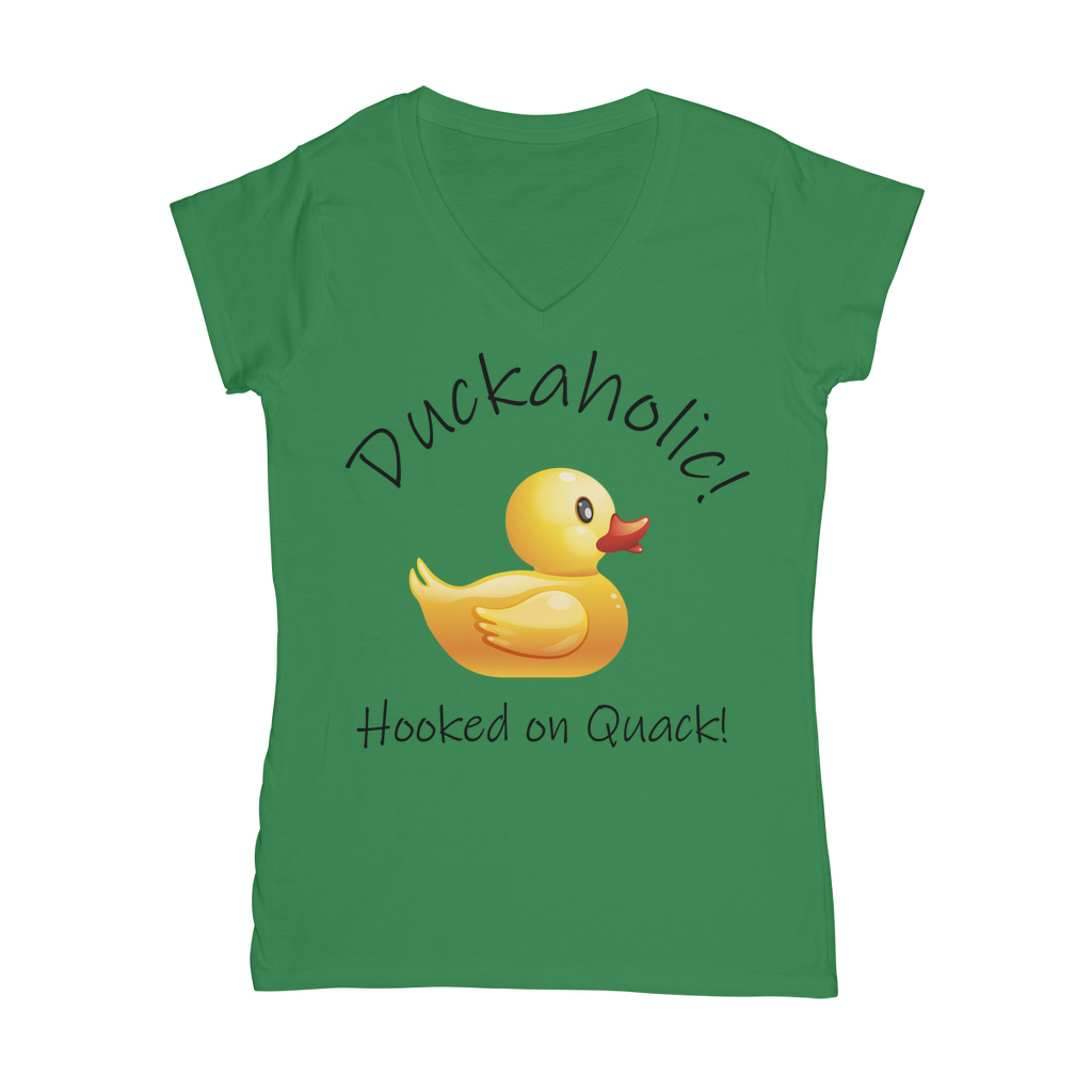 Duckaholic Classic Women's V-Neck T-Shirt