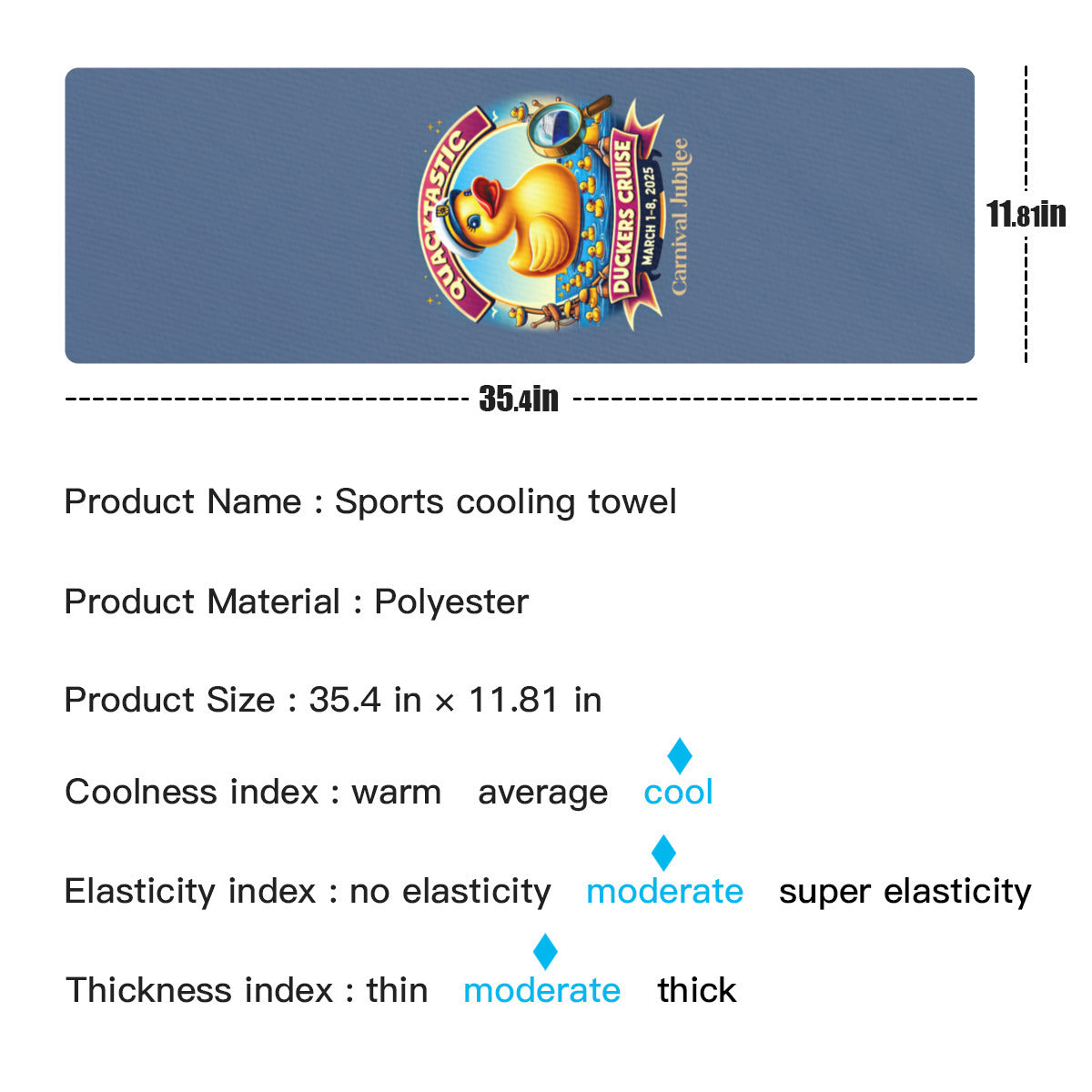 Quacktastic Duckers Cruise Cooling Towel