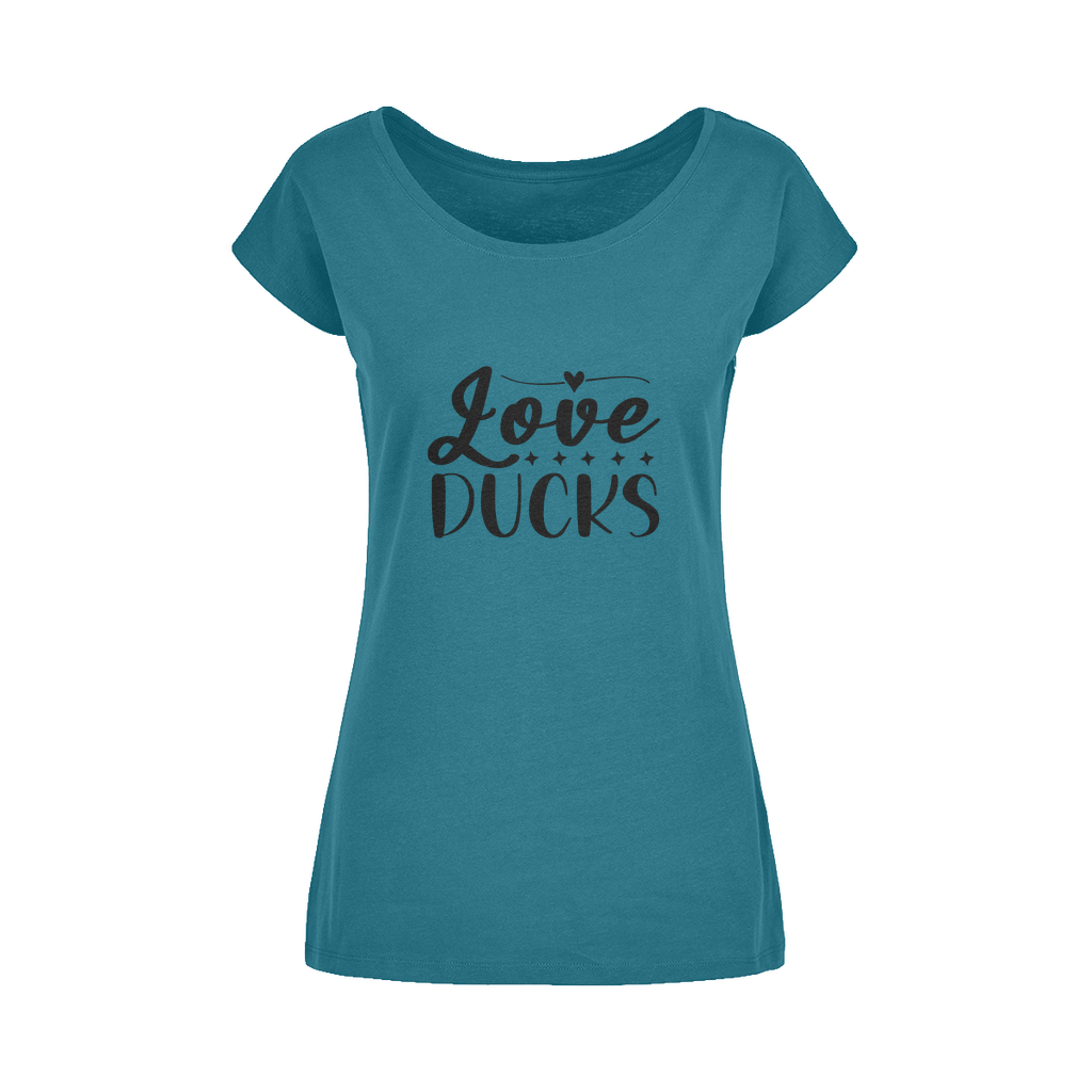 Love Ducks Wide Neck Womens T-Shirt XS-5XL