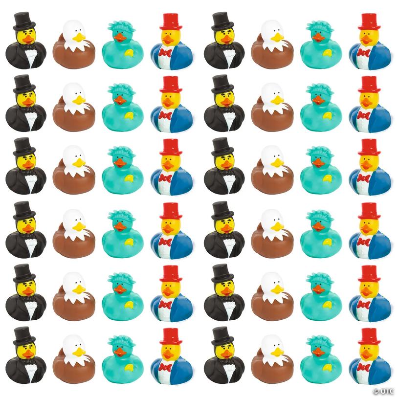 2 Bulk 48 Pc. Vinyl Patriotic Icon Founding Fathers Rubber Ducks