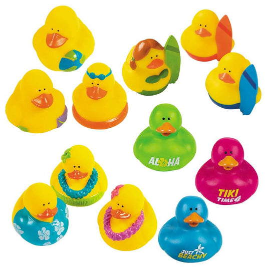Bulk Luau Rubber Ducks Assortment - 48-Pack