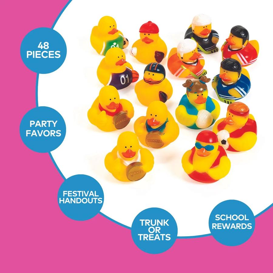 Sports Rubber Ducks Assortment - 48-Pack — additional product view