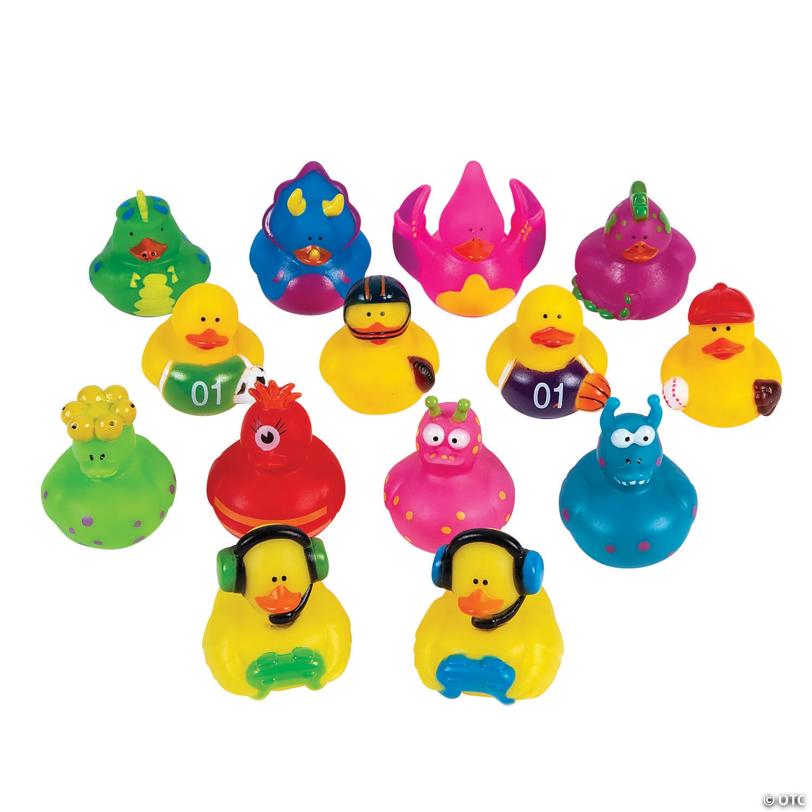 2 - 2 1/4 Bulk 48 Pc. Colorful & Cool Rubber Ducks Assortment